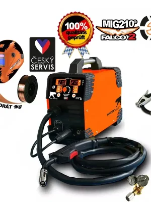 PANTERMAX MIG210FALCO 2 invertorová svářečka MIG/TIG/MMA + hořák + kabely + ventil + kukla + láhev CO2 plná + drát Pouze Dnes